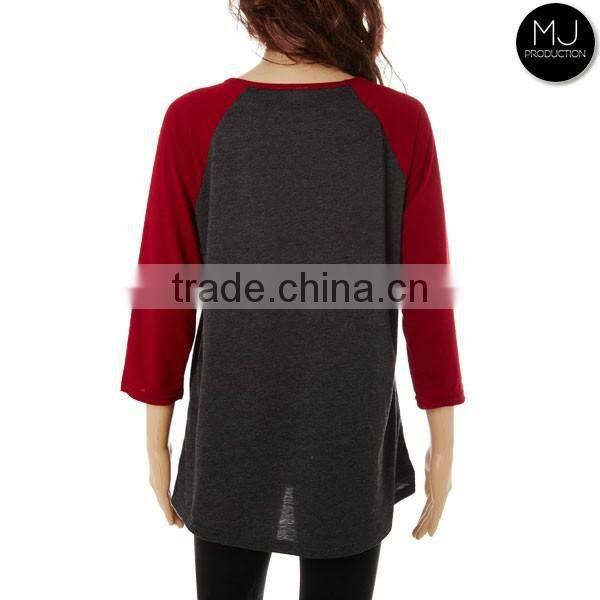 LOW MOQ 3/4 sleeve women shirt