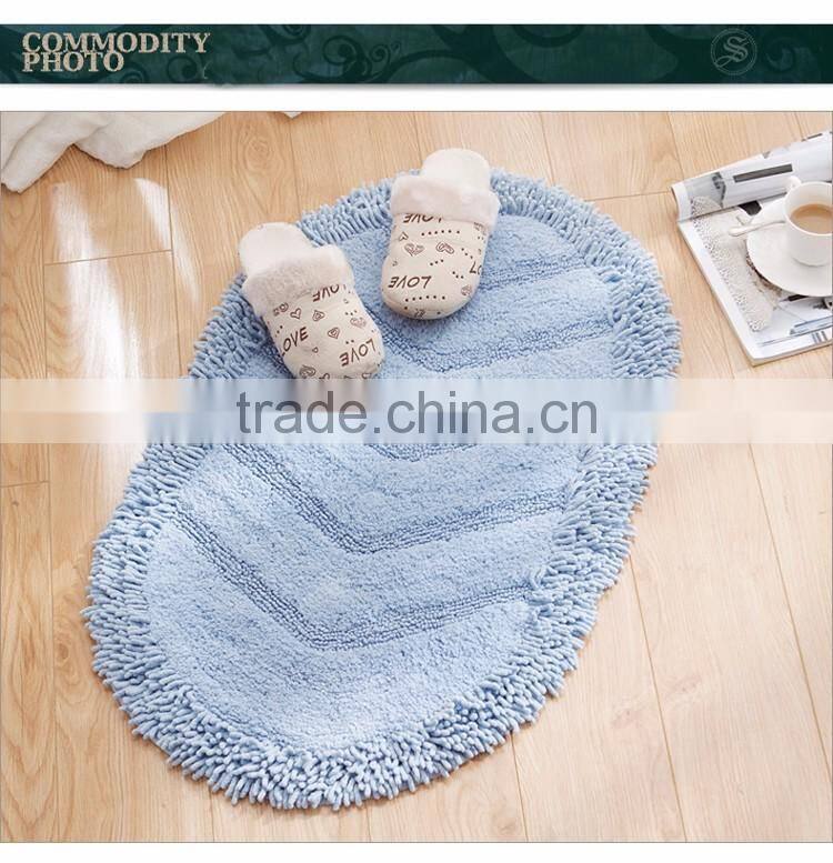 Chenille bath mat non slip shaggy microfiber chenille mat for floor