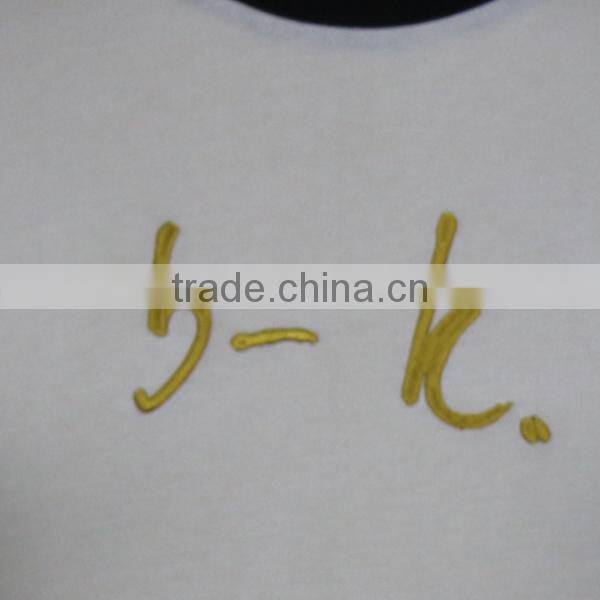 2017 Custom man black white embroidery t-shirts