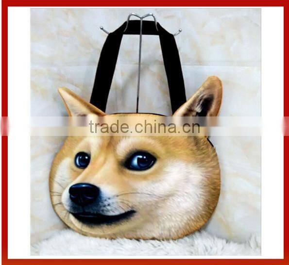 Wholesale 3D Animal Cat Face Chain Shoulder Bag,Stylish Lady Girl Animal Head Cute Cat School Bag