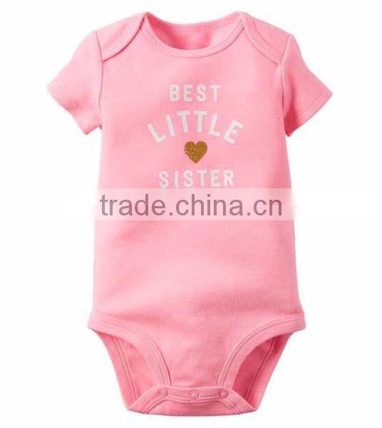 wholesale 100% organic cotton baby girl boy short sleeve bodysuits