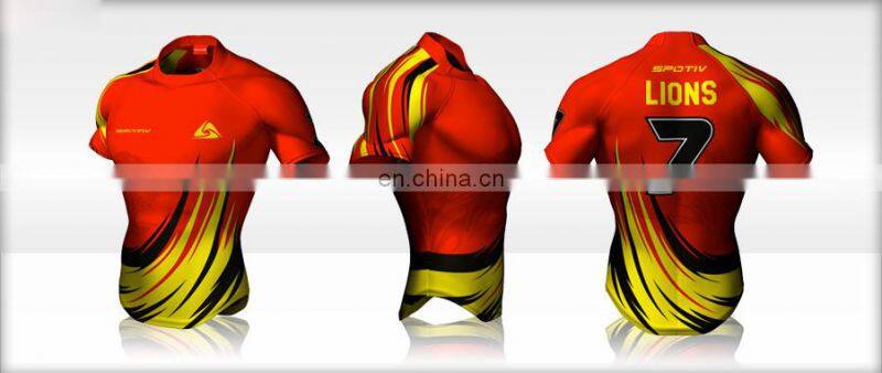 2016 breathable customized rugby jersey with high level sublimation