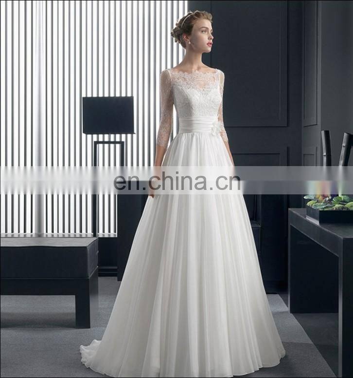 Custom Cheap Luxury Plus Size White Long Trail Weding Bride Evening Dress