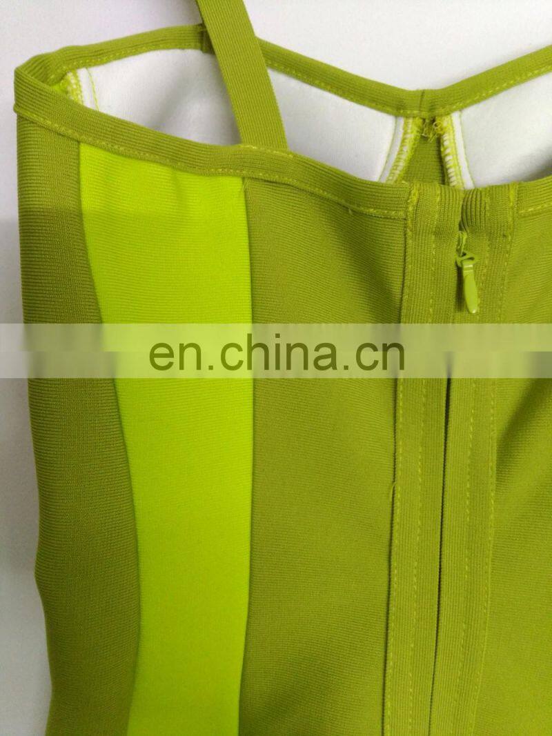 Amigo 2017 new design green Strape backless sexy bandage dress midi tube evening dresses for girls party wear
