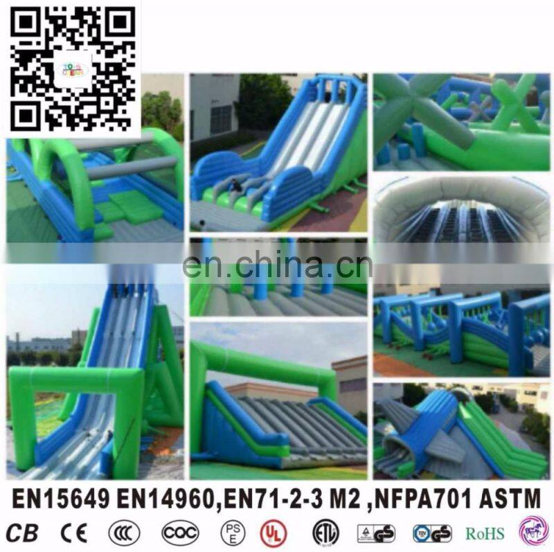 130ft Length Crazy 5k Inflatable Giant Hippo Slide Climbing Wall Obstacle course