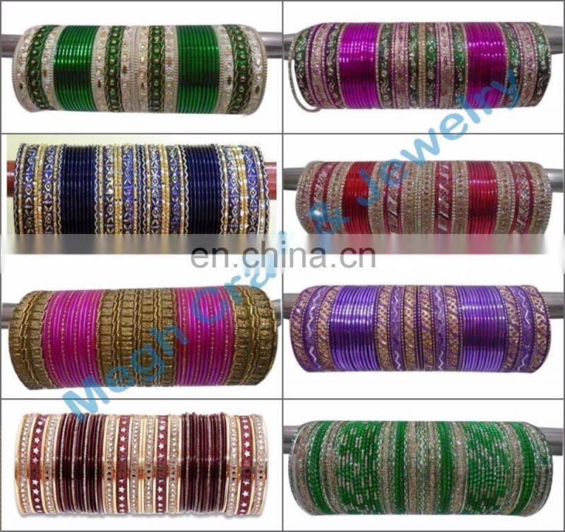 Indian wedding wear metal bangles - Bollywood style metal kangan - Traditional metal bangle churi