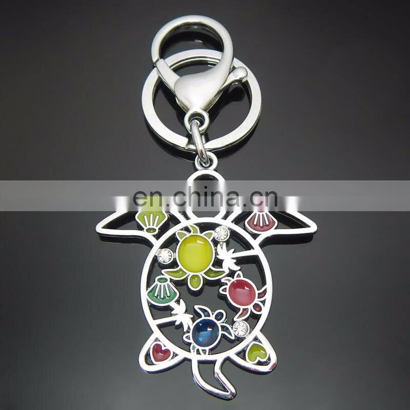 Exquisite gift custom hollow dolphin turtle metal keychain