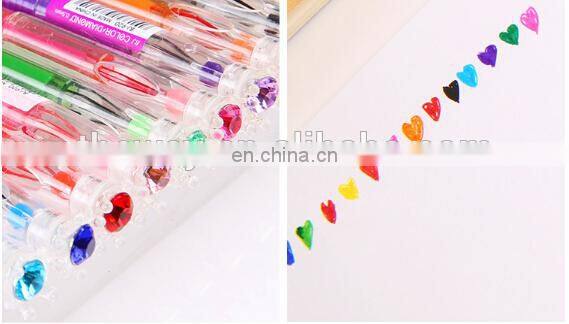 crystal diamond multi-colors gel ink pen