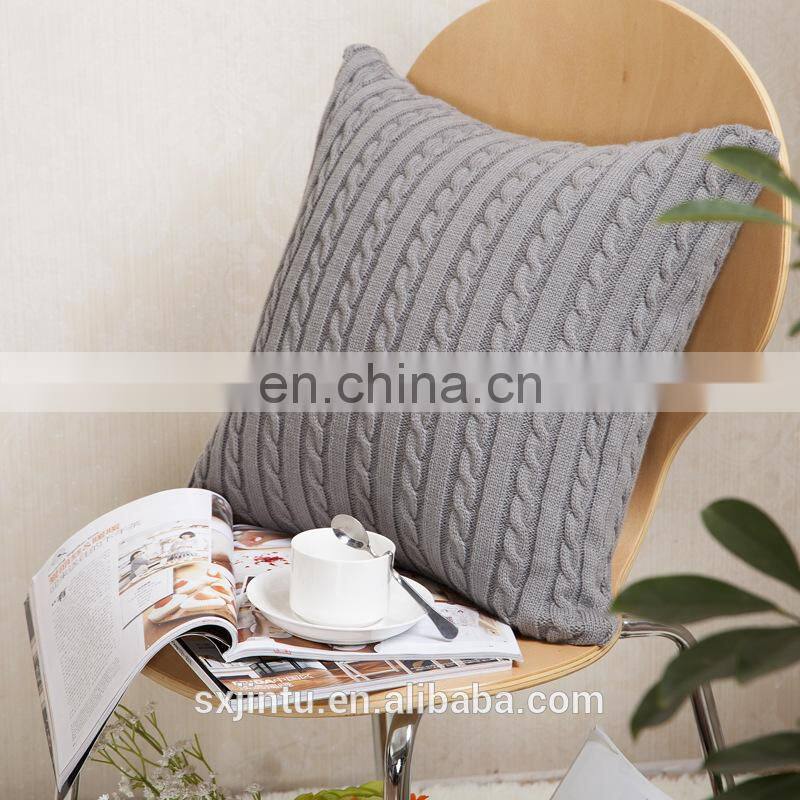 wool knitting square cushion throw pillow cover