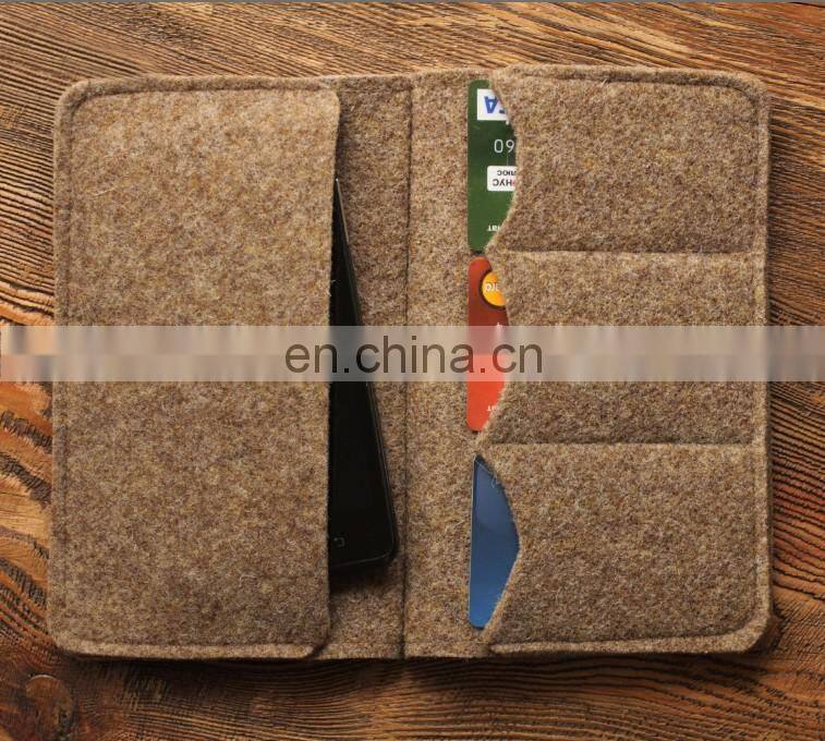 factory wholesale custom colorful little felt wallet card organizer, cute card passport holder coin wallet