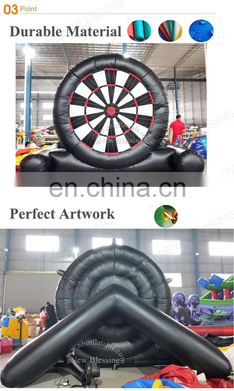 Factory inflatable soccer dart board game, cheap inflatable foot dart game with 5 balls