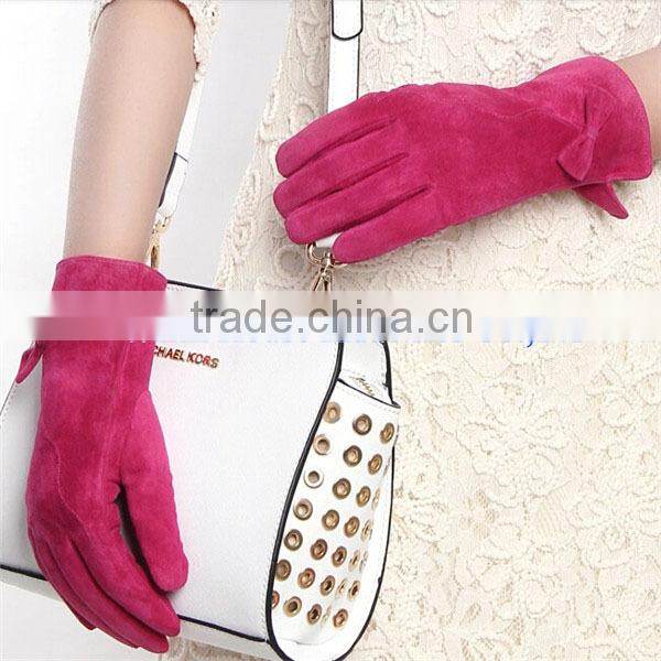 2016 Suede Ladies Thin Sexy Leather Gloves Made in China