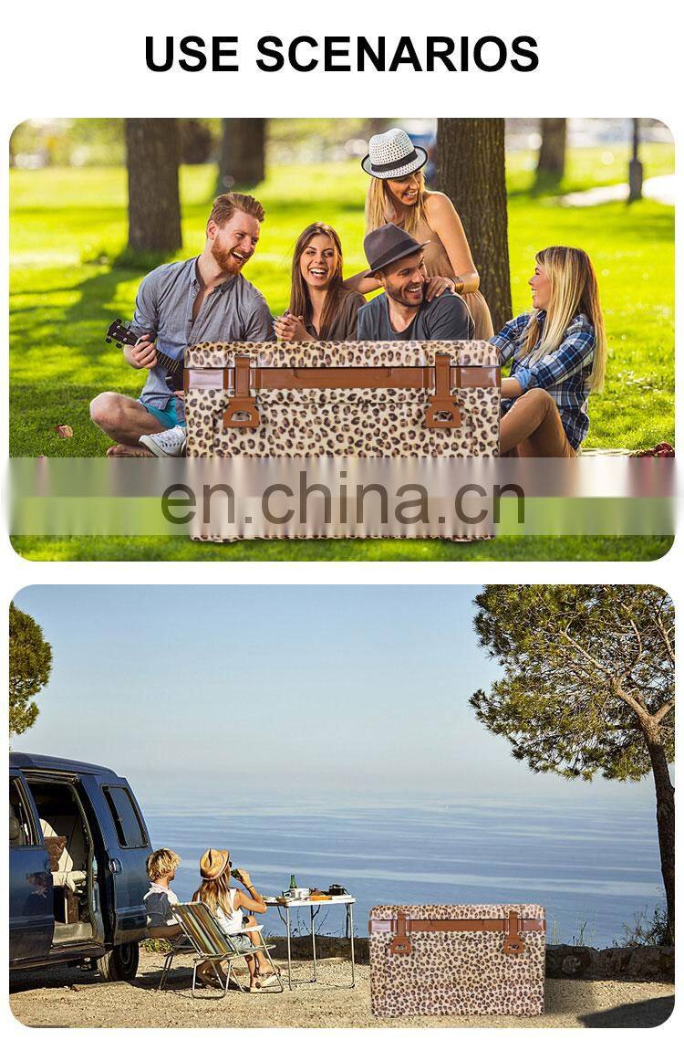 GiNT 50L Outdoor Leopard Design Good Quality Ice Chest Customized Cooler Box