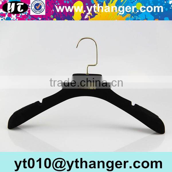 YY0493 custom hanger factory bridal dress hanger wedding dress purple notched velvet hanger
