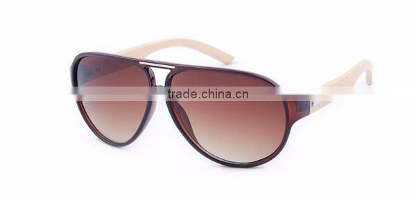 new model women flat top wood bamboo temple AC lens sungalsses