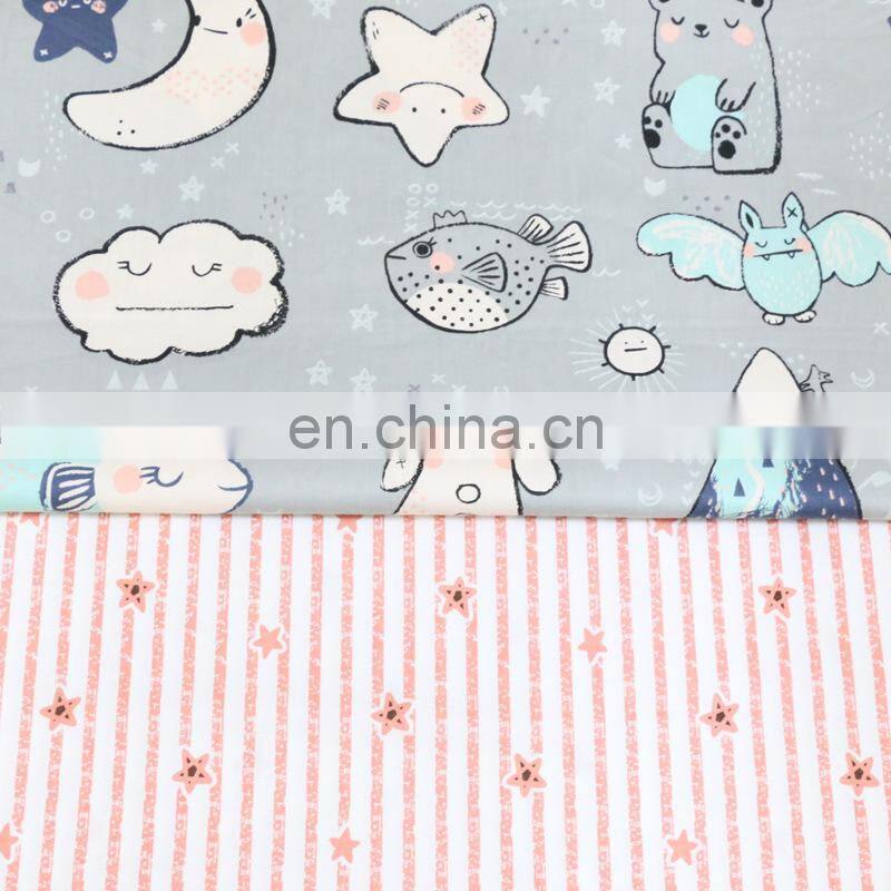 cartoon star rabbit cloth fabric cotton bed sheet fabric quilt cover twill fabricc