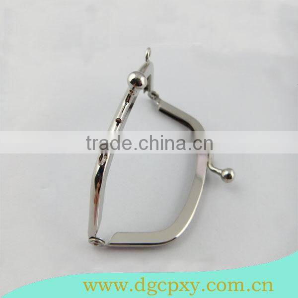 elegant kiss lock metal frame money clasp with outer chain loops