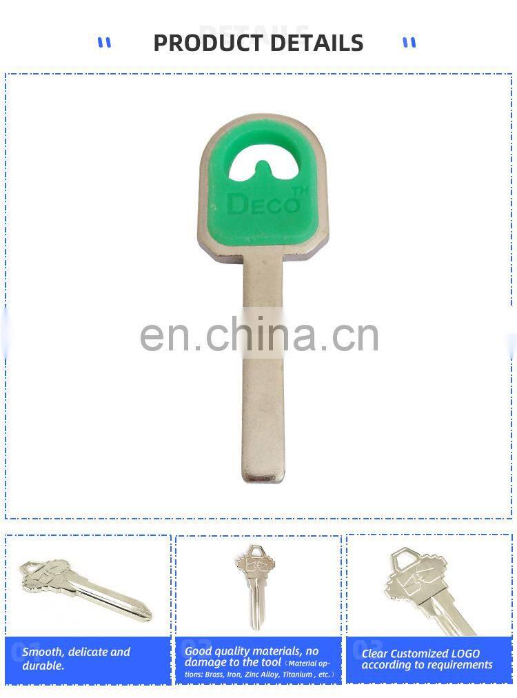 Factory Key Blank Wholesale vehicle keys Colorful Brass Metal Door security blank keys for duplicate