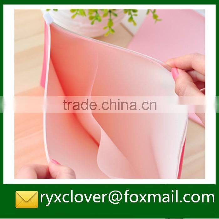 Clear PVC zipper file bag pencil bag with cartoon