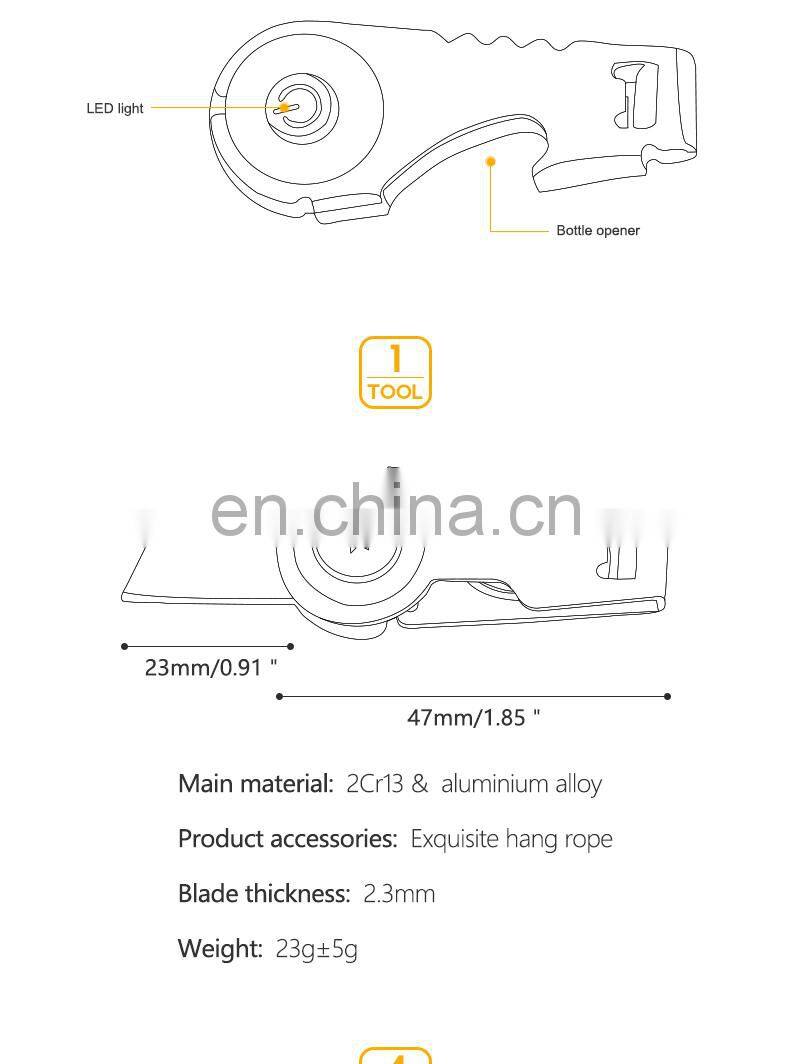 Outdoor Multi-Function EDC Tools Mini Key Chain Screwdriver Portable Lanyard Tools Gift Customized