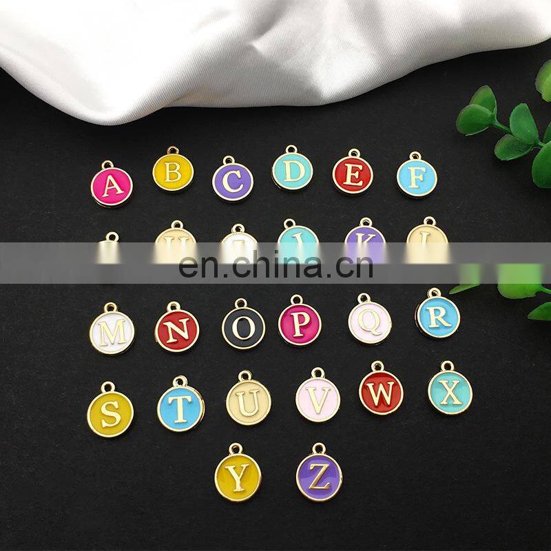 26pcs 12*14mm Alphabet Letter Enamel Charms Jewelry Handmade Pendants Jewelry Making Handmade DIY Bracelet