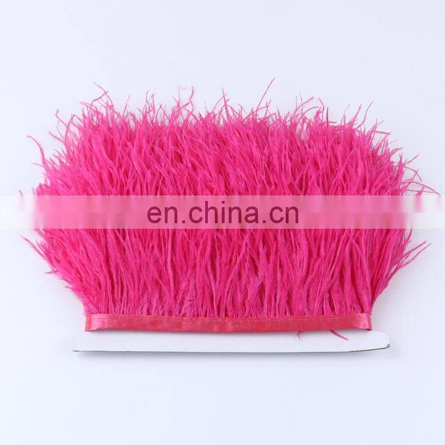 1 meter Multicolor Real Ostrich feather Trims Ribbon 8-10cm White Ostrich for Dress Clothing Decoration Sewing feathers Crafts