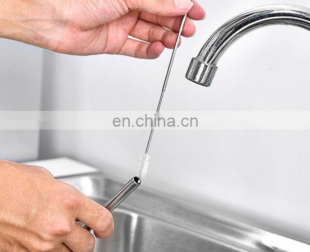 Telescopic Stainless Steel Yerba Mate Straw Spoon with Cleaning Brush