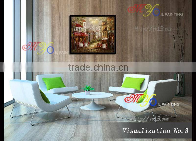 new artwork handmade Paris street canvas oil painting home decoration wholesale