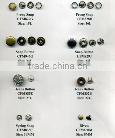 Delicate hang tag rivets