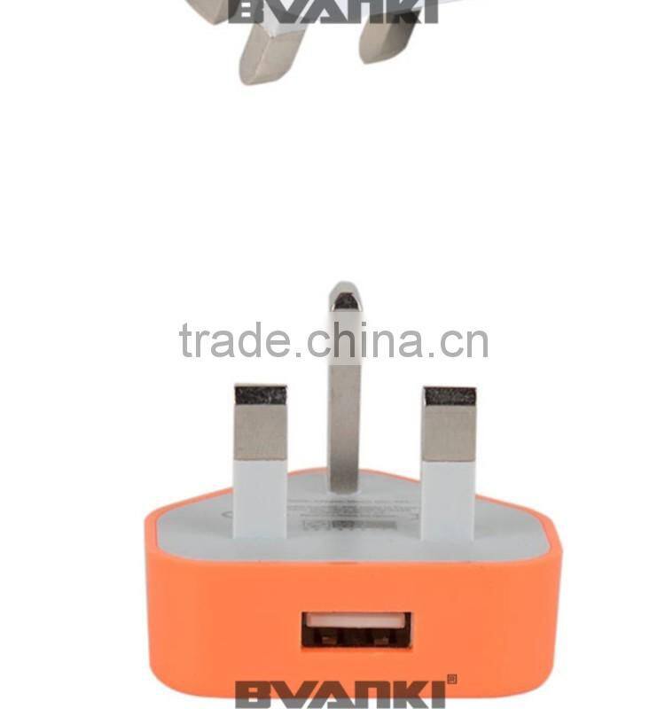 5V 1A Travel charger usb 5V 1A colorful mini usb home/travel charger quick charging 5V 1A 3 pin usb travel charger free sample