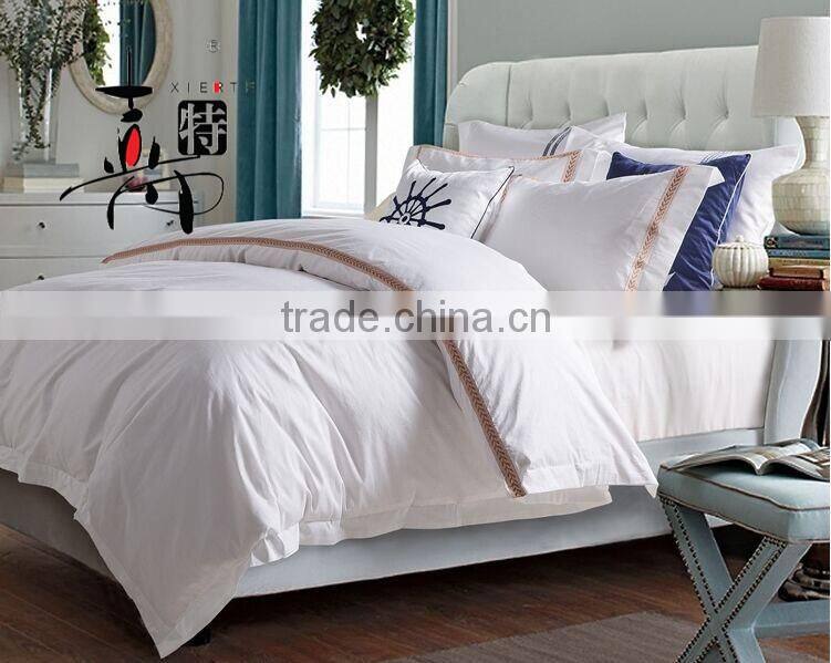 Luxury hotel 100% cotton embroidery full size hotel bedding sets