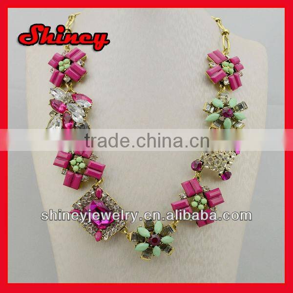 alloy colorful enamel gold chunky chain necklace,girls chunky necklaces