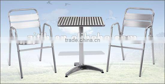 polished aluminum table