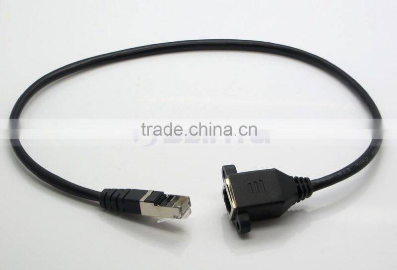 30cm/1M RJ45 Male to Female Screw Panel Mount Ethernet LAN Network Extension Cable