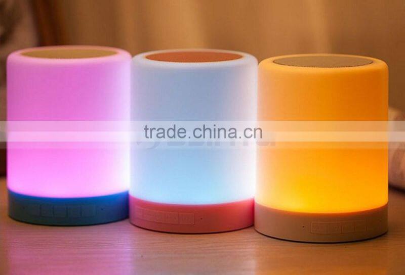 LED TF Aux Bluetooth 7 Colors Changering Wireless Smart Bluetooth Lamp Speaker with Blue Green Light Hook