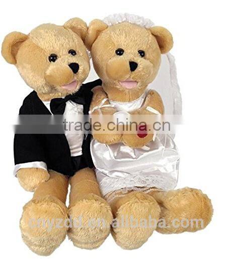 Bride & Groom Duet Sing Toy/Stuffed Musical Toy Wearing Wedding Dress/Soft Coulple Bears of Wedding