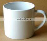 cheap straight shape blank white ceramic mug with handle