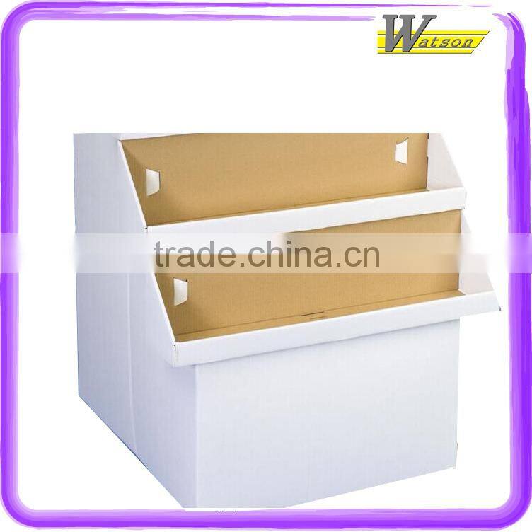 Exquisite Design CD Books Rack Corrugated White Cardboard Display on super markets book pharmacies retail display