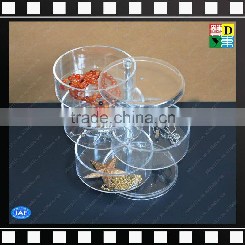 Crystal clear acrylic makeup organizer box with 5 drawers made in China