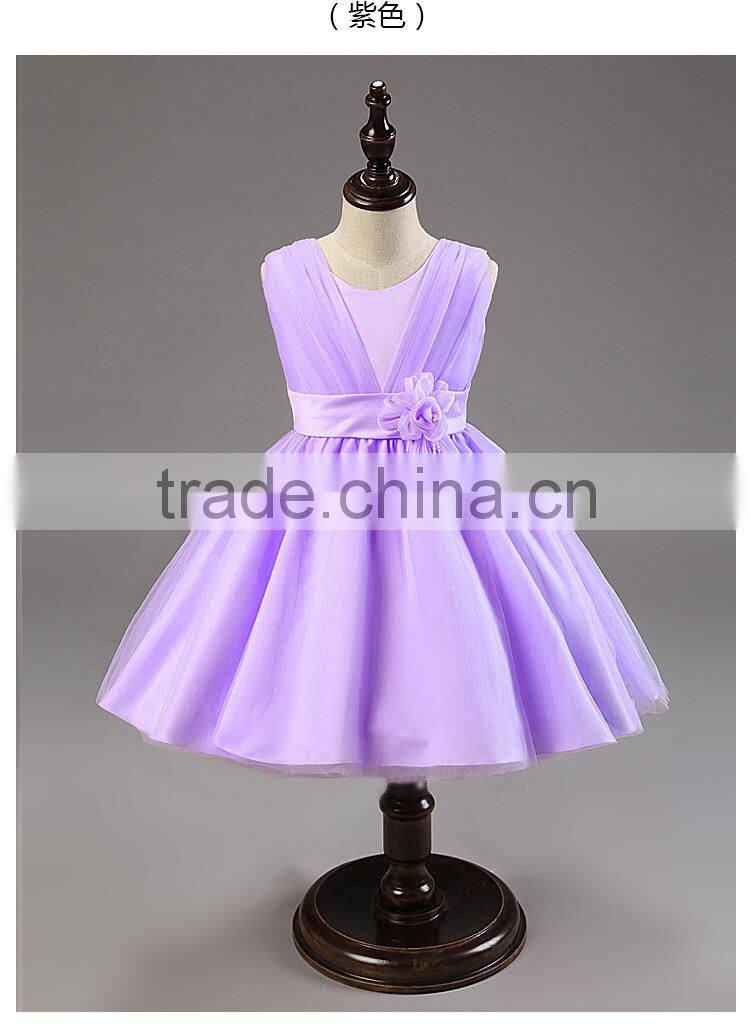 China party dress for 2-12 years old girls V neck lace evening dresses sleveeless dress girl best dress for farewell party
