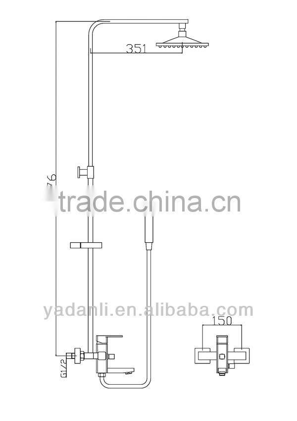 Golden plating solid brass traditional1 handle tub and shower faucet