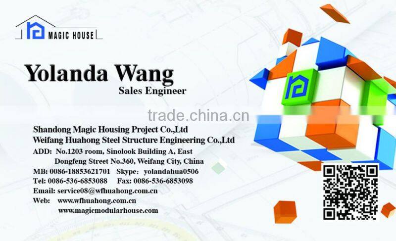 Quick Installation one bedroom Prefab House/small prefabricated residential house