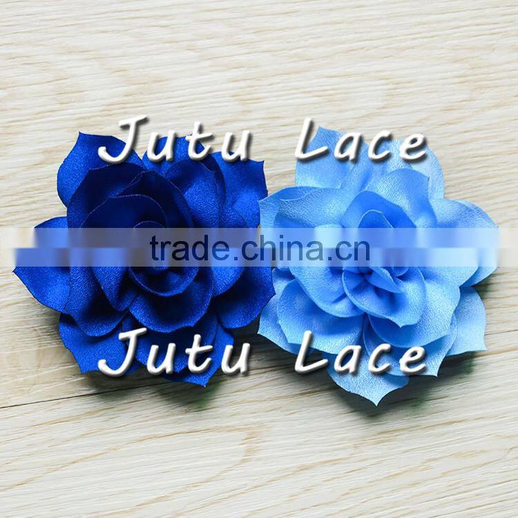 3.5inch Lotus Artificial Flower in purple for clothes flower/ Hair Clip/Pin Brooch/- 20colors for choose-Satin Lotus Flowers