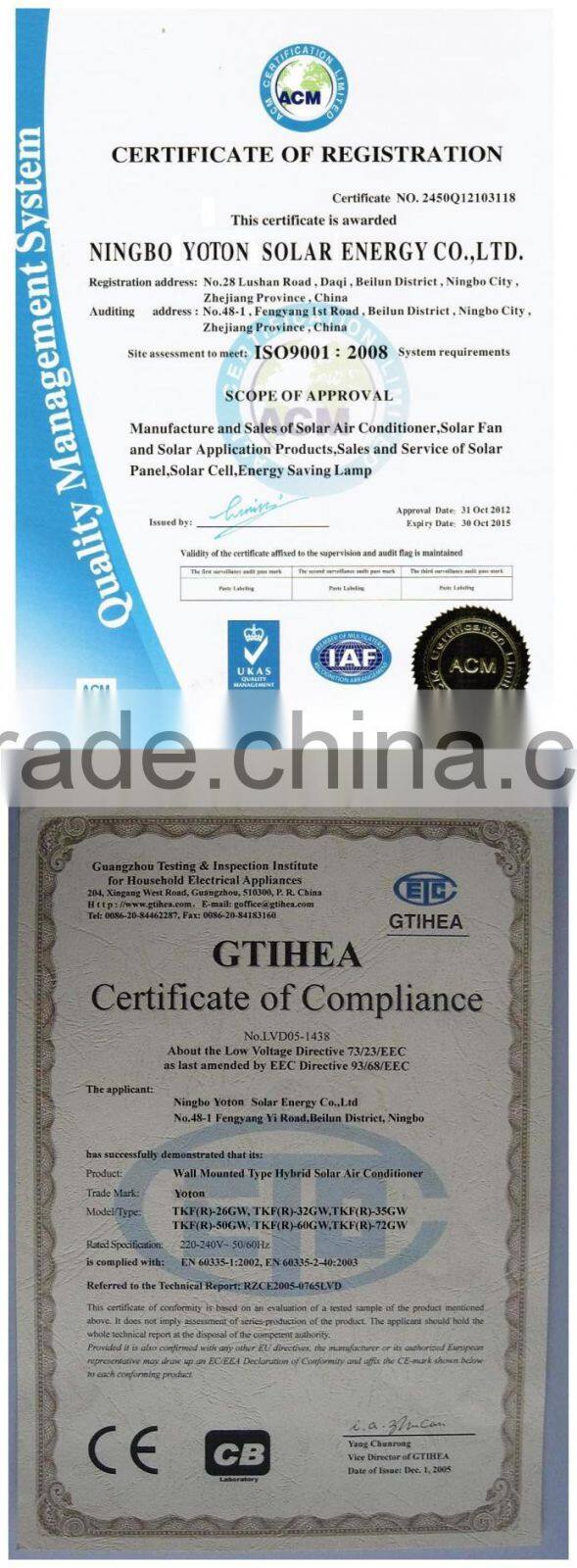 On Grid Hybrid Wall Mounted Solar Air Conditioner