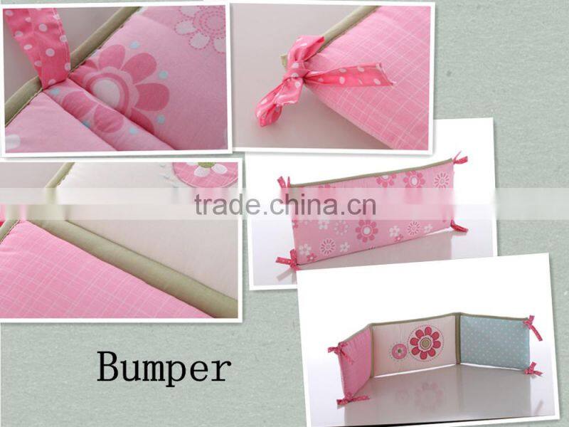 100%Cotton Crib Bedding Happy Birds Baby Girl Bedding Set