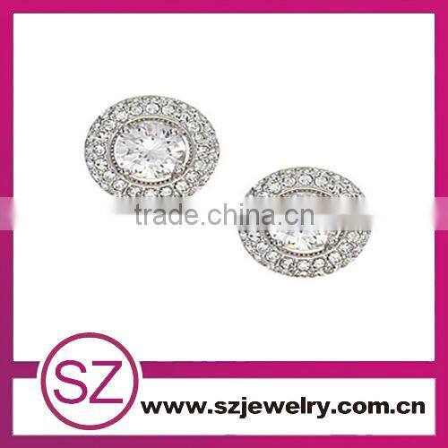 EN0064 wholesale fashion jewelry zircon micro paved heart earings alibaba china