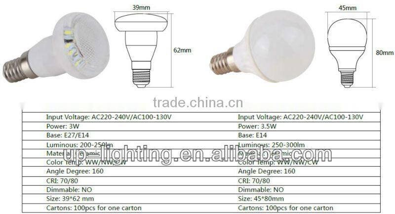 led bulbs B45 ceramic led bulb 3.5w 250-300lm