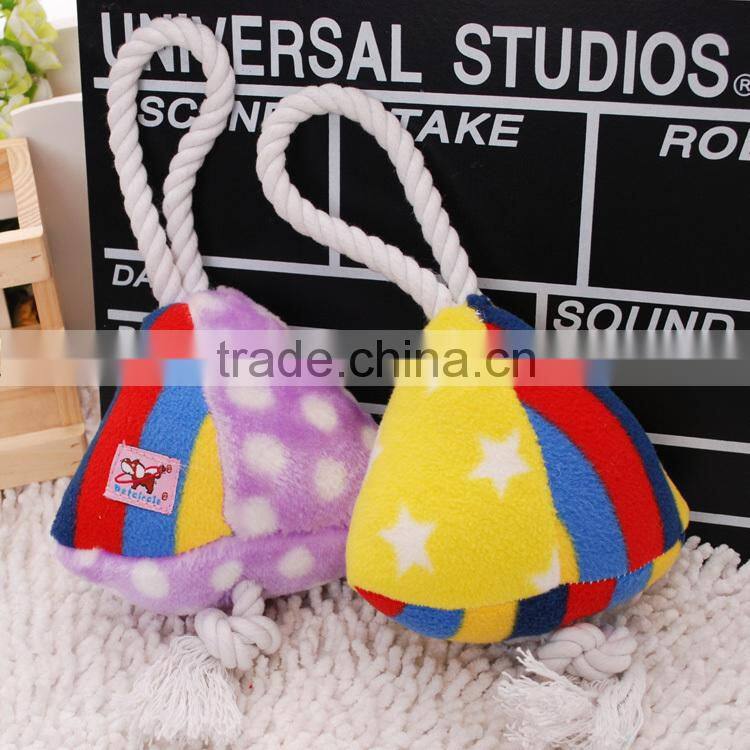 candy shaped squeaky plush pet toys