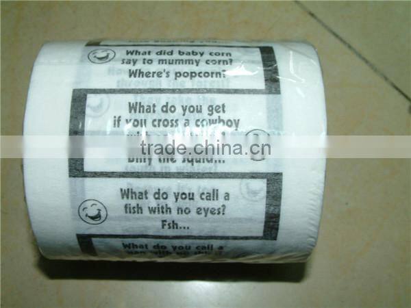 Virgin wood pulp custom printed toilet paper roll