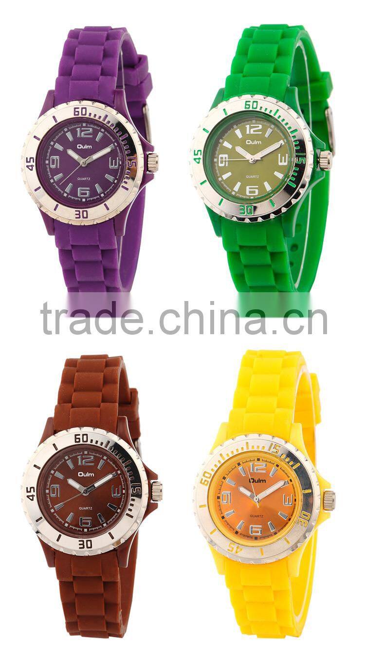 2015 oulm cheap watch, fancy kid watch, colorful childern watch wholesale